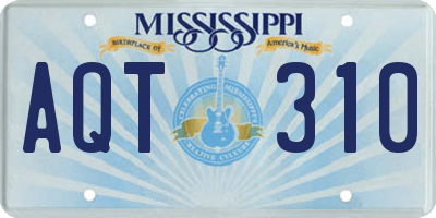 MS license plate AQT310