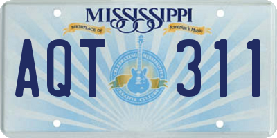 MS license plate AQT311
