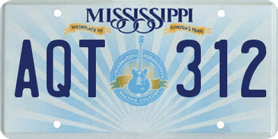 MS license plate AQT312