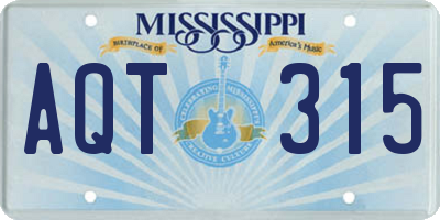 MS license plate AQT315