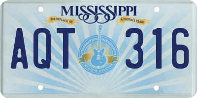 MS license plate AQT316