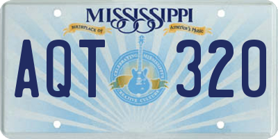 MS license plate AQT320