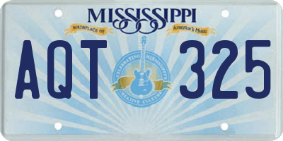 MS license plate AQT325