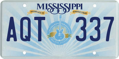 MS license plate AQT337