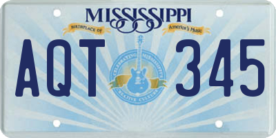 MS license plate AQT345