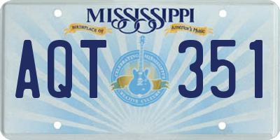 MS license plate AQT351