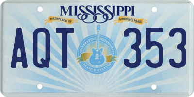 MS license plate AQT353