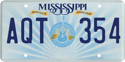 MS license plate AQT354