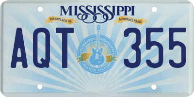 MS license plate AQT355