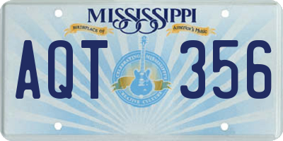 MS license plate AQT356