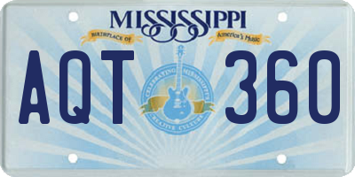 MS license plate AQT360
