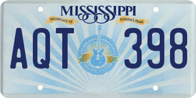 MS license plate AQT398