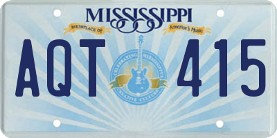 MS license plate AQT415