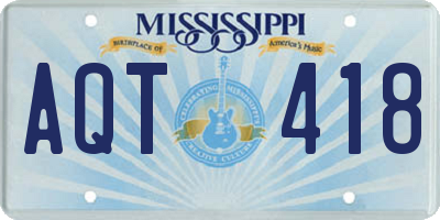 MS license plate AQT418