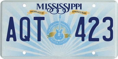 MS license plate AQT423