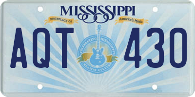MS license plate AQT430