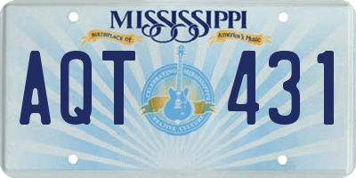 MS license plate AQT431