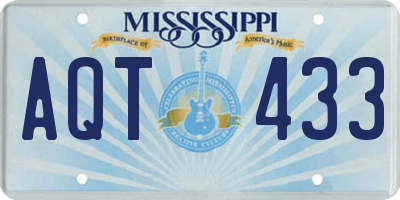 MS license plate AQT433