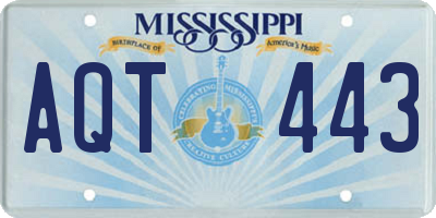MS license plate AQT443