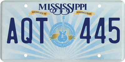 MS license plate AQT445