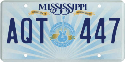 MS license plate AQT447