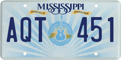 MS license plate AQT451
