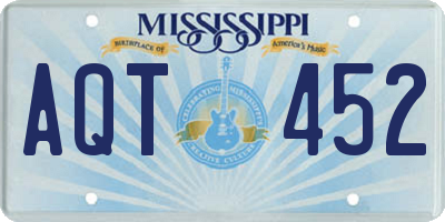 MS license plate AQT452