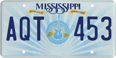 MS license plate AQT453