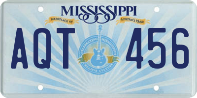MS license plate AQT456