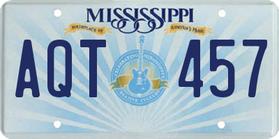 MS license plate AQT457