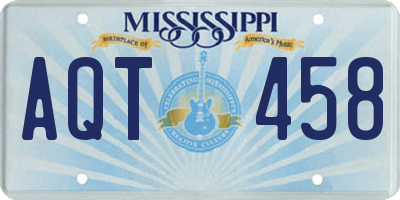 MS license plate AQT458
