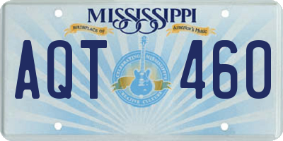MS license plate AQT460