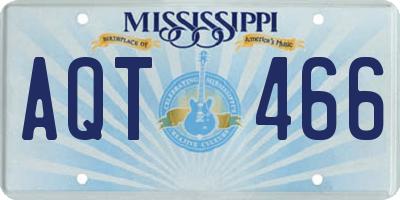 MS license plate AQT466