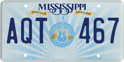 MS license plate AQT467