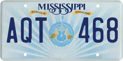 MS license plate AQT468