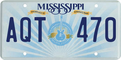MS license plate AQT470