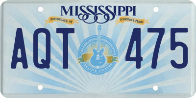 MS license plate AQT475