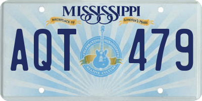 MS license plate AQT479