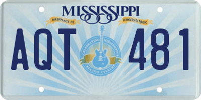 MS license plate AQT481