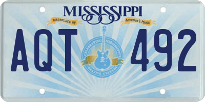 MS license plate AQT492
