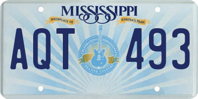 MS license plate AQT493