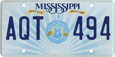 MS license plate AQT494