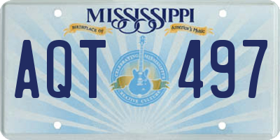MS license plate AQT497