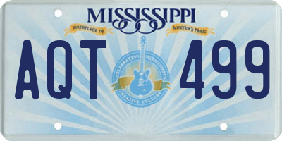 MS license plate AQT499