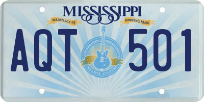 MS license plate AQT501