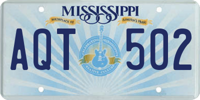 MS license plate AQT502