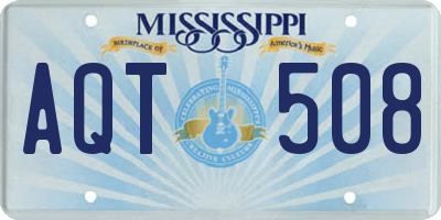 MS license plate AQT508