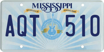 MS license plate AQT510