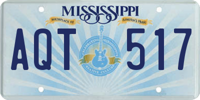 MS license plate AQT517