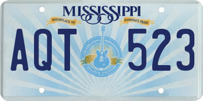 MS license plate AQT523